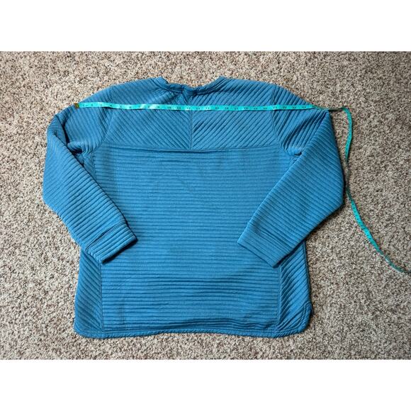 L.L. Bean Ribbed Shirt/Sweatshirt, Women's XL, Blue pull over w/ Pockets - Picture 5 of 11
